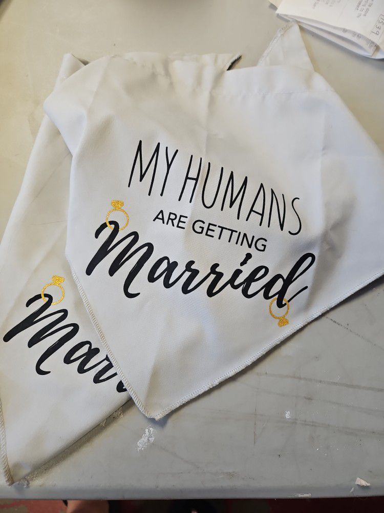 Set Of 2 "My Humans Are Getting Married" Hankerchiefs