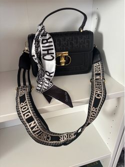 Black Designer-Inspired Monogram Top Handle Crossbody Purse