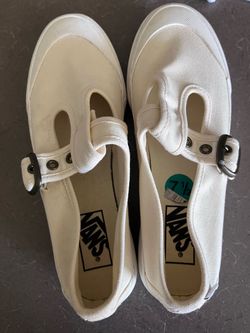 Vans White Canvas Mary Jane Shoes