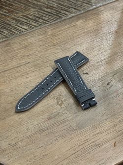 Grey epsom leather hand made leather watch strap watch band 20mm