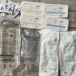 B Braun IV saline Kit 1000ml/500ml Hydration Starter Kit Tubing Space Butterfly