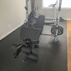 Bench Press With Leg Extension & Bicep Curl Weights  Bar 