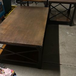 3 Piece Coffee Table & End Table Set - Solid Wood