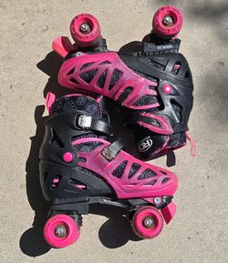 Roller Derby RD Girls Youth Adjustable Quad Roller Skates Pink/Black Size 3-6
