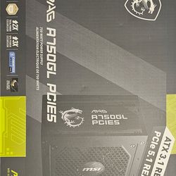 MSI MAG A750GL PCIE5 gaming power supply.