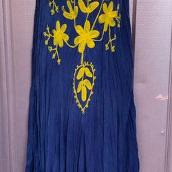 Rivieras Women's Blue and Yellow Dress