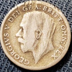 1921 Great Britian Six Pence Silver Coin!