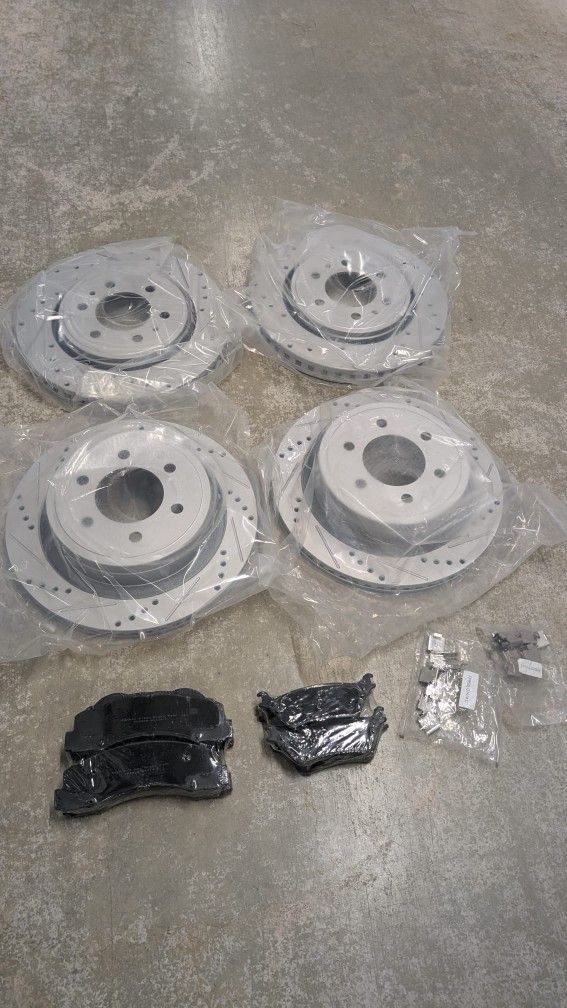 Front Rear Drilled Brake Rotors Pads Kit for Ford F-150 2012-2020