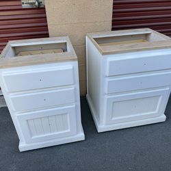 Pair Of Hardwood Cabinets 