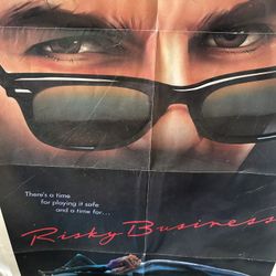 1983 Risky Business Tom Cruise Original One Sheet Movie Poster 27x41 Folded Worn As Shown