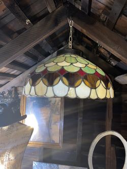 Antique Stain glass hanging shade