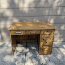 Antique Oak Desk 1940s Beautiful Condition 