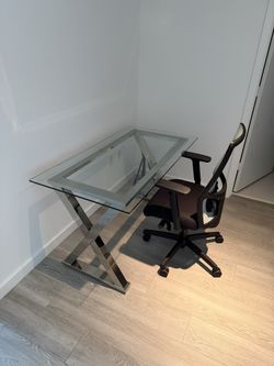 Modern Glass Desk & Office Chair