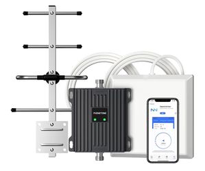 Cell Phone Signal Booster for Verizon and AT&T | Up to 4,500 Sq Ft | Boost 4G LTE 5G Signal on Band 12/13/17 | 65dB Dual Band Cellular Repeater with H