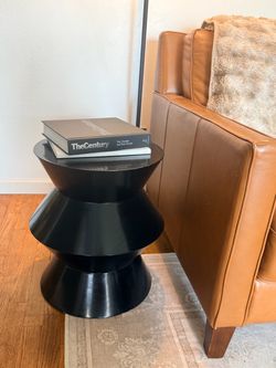 Sculptural Black Postmodern Side Table / Accent Table