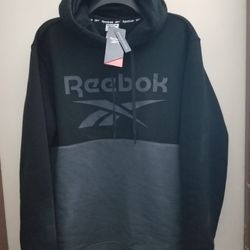 REEBOK ANALOG COLORBLOCK PULLOVER MEN'S THICK HOODIE SWEATER SIZE LARGE BLACK/CHARCOAL GRAY BRAND NEW WITH TAGS CHECK OUT THE REST OF MY OFFERS. 