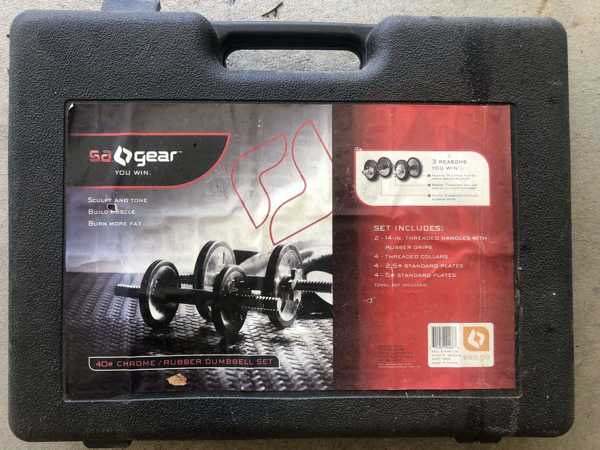 Chrome / Rubber Dumbbell Set