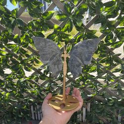 Labradorite Butterfly carving w/stand