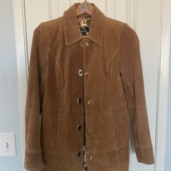 Dennis Basso Brown Suede Leather Jacket