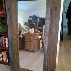 Rustic Wooden Framed Full Length Mirror