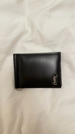 Saint Laurent Tiny Cassandre Bill Clip Wallet Black