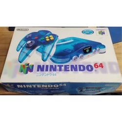 Nintendo 64 N64 Clear Blue Console Complete