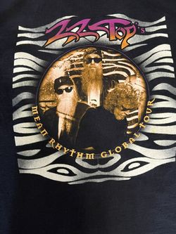 Vintage ZZ Top "Mean Rhythm Global Tour" t-shirt from 1997.