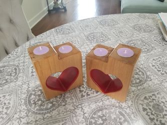 Handmade Heart shaped candle holders