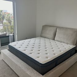 King Upholstered Bed with mattress included