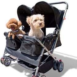 PAWS PALS DOUBLE PET DOG CAT STROLLER