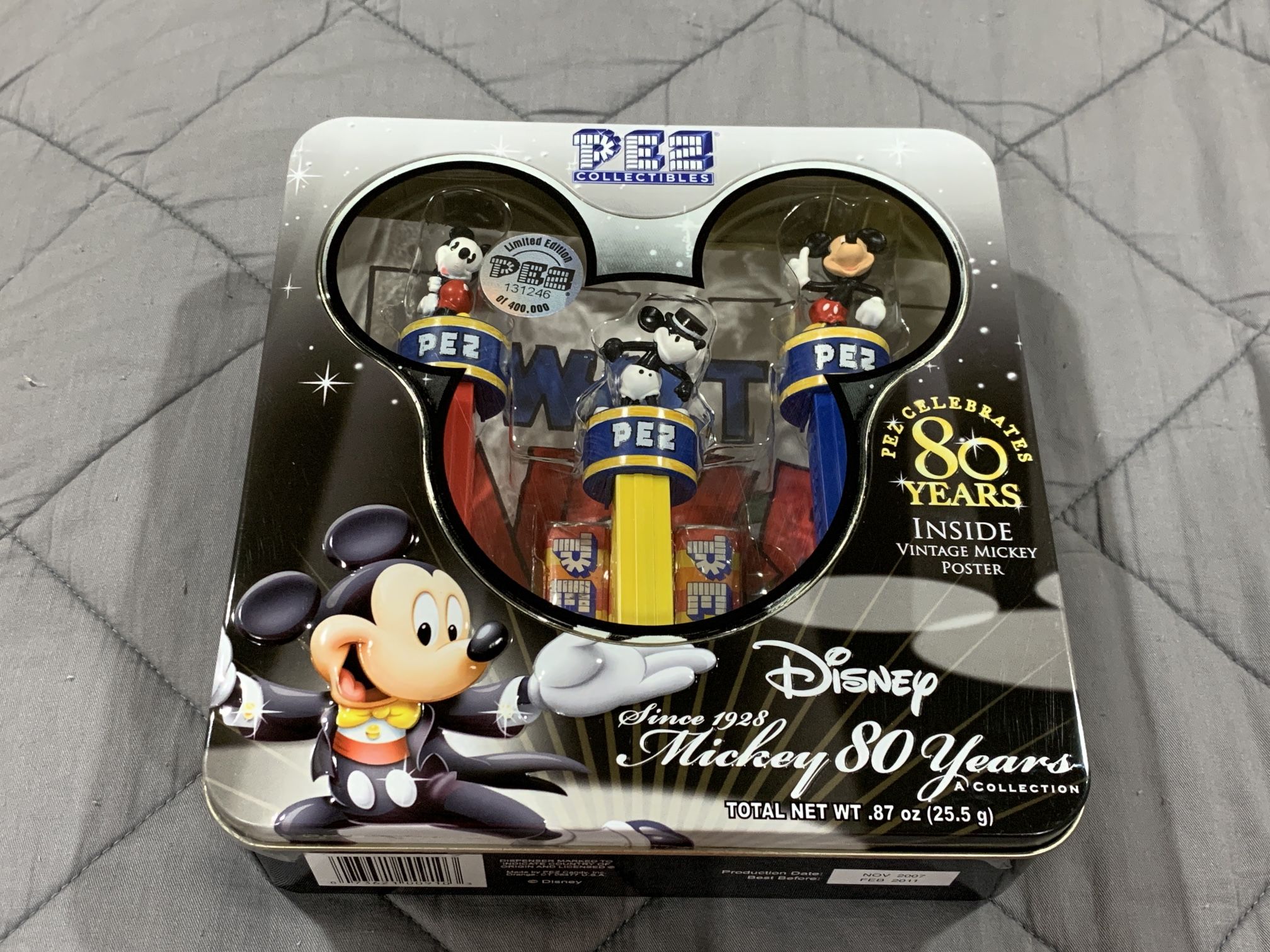 PEZ Candy PEZ COLLECTIBLES-Mickey 80 Years Collection with Vintage Mickey Poster by