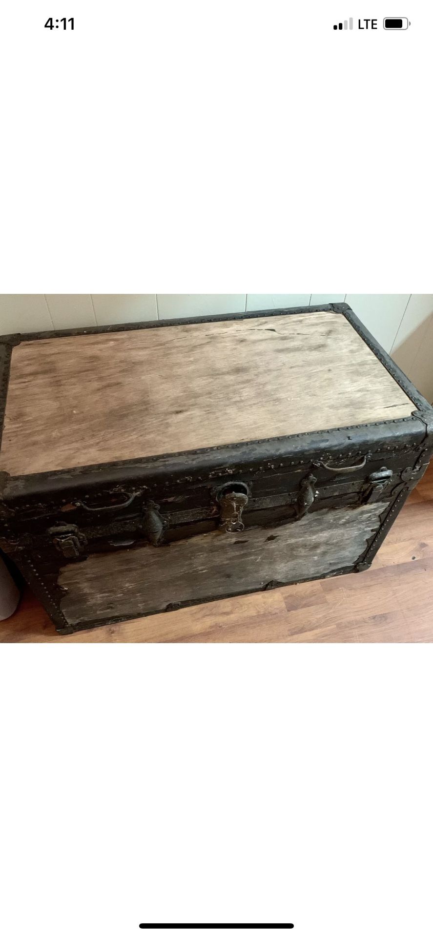 Vintage /antique 1900? Flat-top Steamer Trunk~ Original Lining!!!