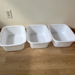 Three Large Plastic Bins