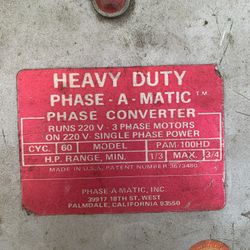 3/4 HP PHASE-A-MATIC Phase Converter