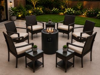 Patio furniture set with Fire pit