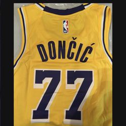 Yellow White Purple Los Angeles Lakers Luka Doncic Basketball Jersey