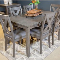 Gray Dining Table And 6 Chairs💥 Brand New 🌟 Fastest Delivery 👍