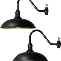 21 Inch Large Outdoor Gooseneck Barn Lights Dusk to Dawn