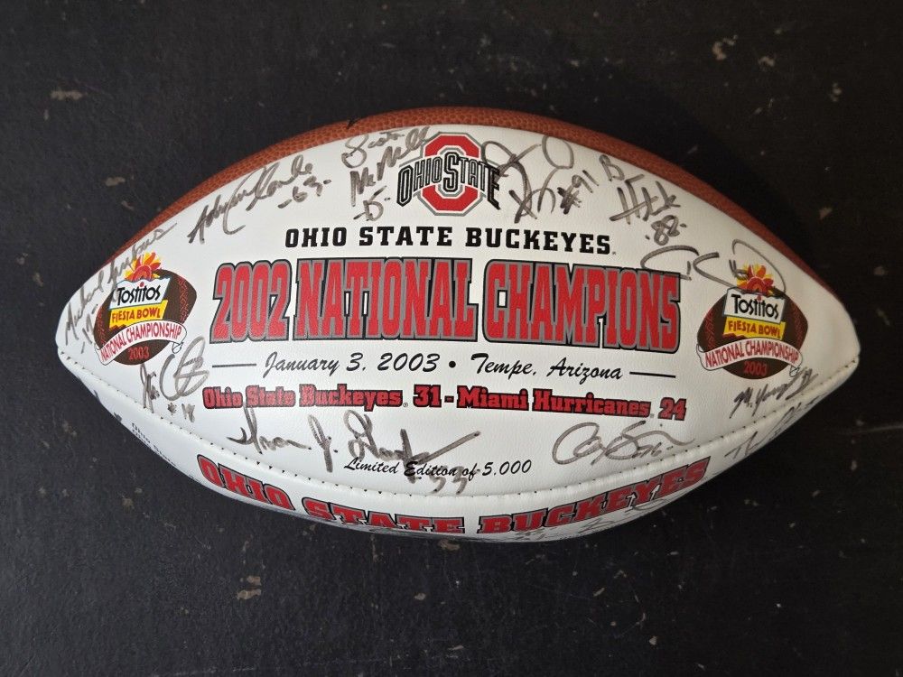 Ohio State Buckeyes Autographed 2002 National Champs Football