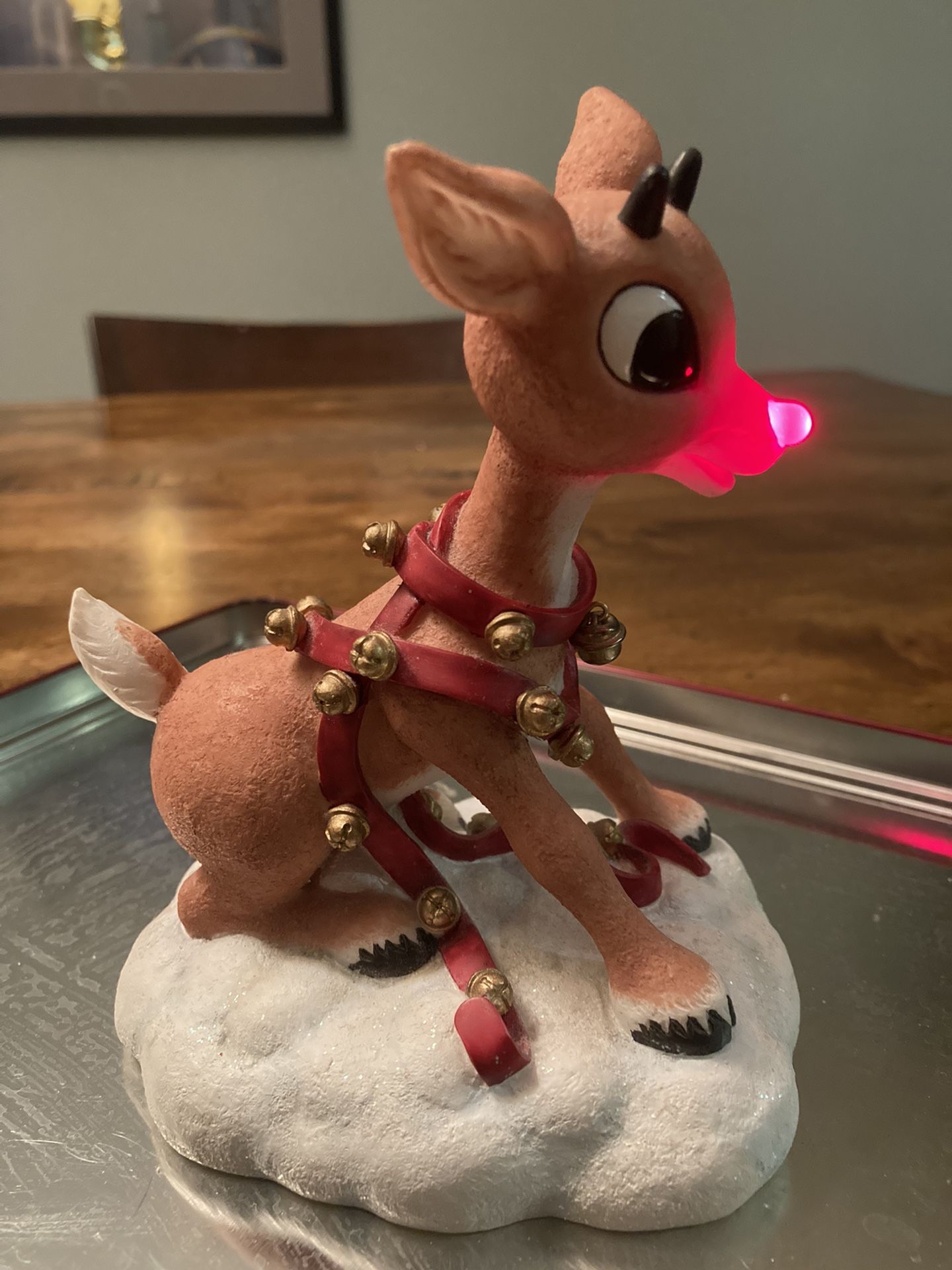 Vintage Enesco Rudolph W/ Lighted Nose