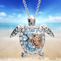 NEW MOTHER/ BABY SEA TURTLE NECKLACE 