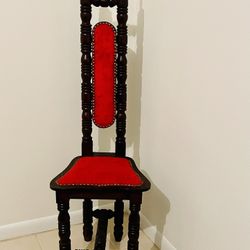 Vintage high back jacobean prayer chair 