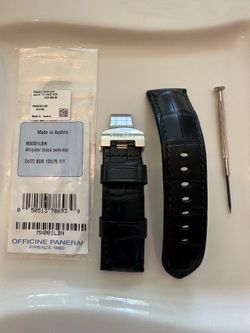 Nearly New Authentic Officine Panerai black Alligator strap  MX001LBN 24/22mm with Deployment Buckle