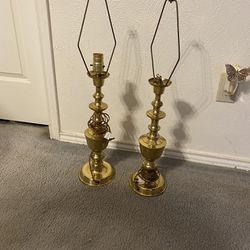 Vintage Urn Style Brass Table Lamps - Pair - REDUCED 