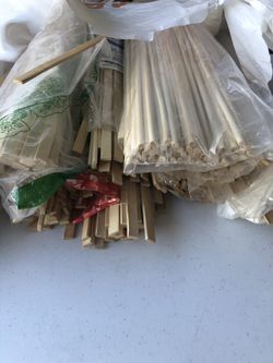 Arts and crafts sticks in different shapes