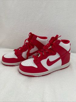 Nike High Top Dunks Red & White Size Boys 3 Youth