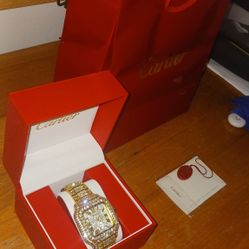Moissanite Cartier Watch Gold
