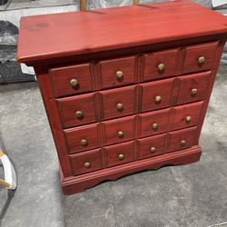 Red Dresser With Mirror