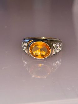 Vintage 14KT GE Esposito (ESP) Citrine-Tone Statement Ring