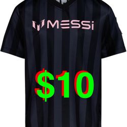 Messi Boys Lifestyle Short Sleeve Top, Loose-fit V-Neck Shirt with Logo, Comfortable XL(18) Stretch Limo.